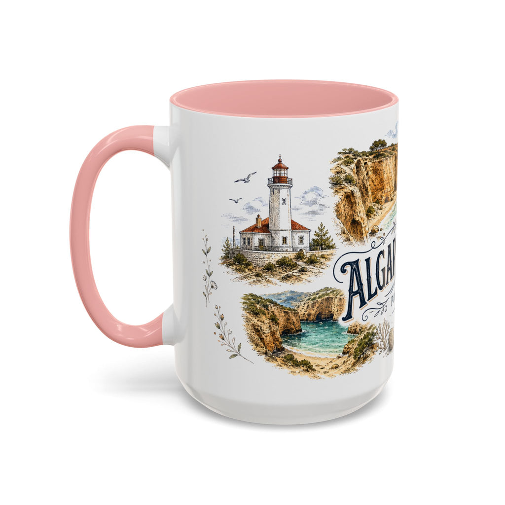Algarve Coast Mug, Portugal Travel Souvenir, Bucket List Gift, Accent Ceramic Coffee Mug 11oz 15oz