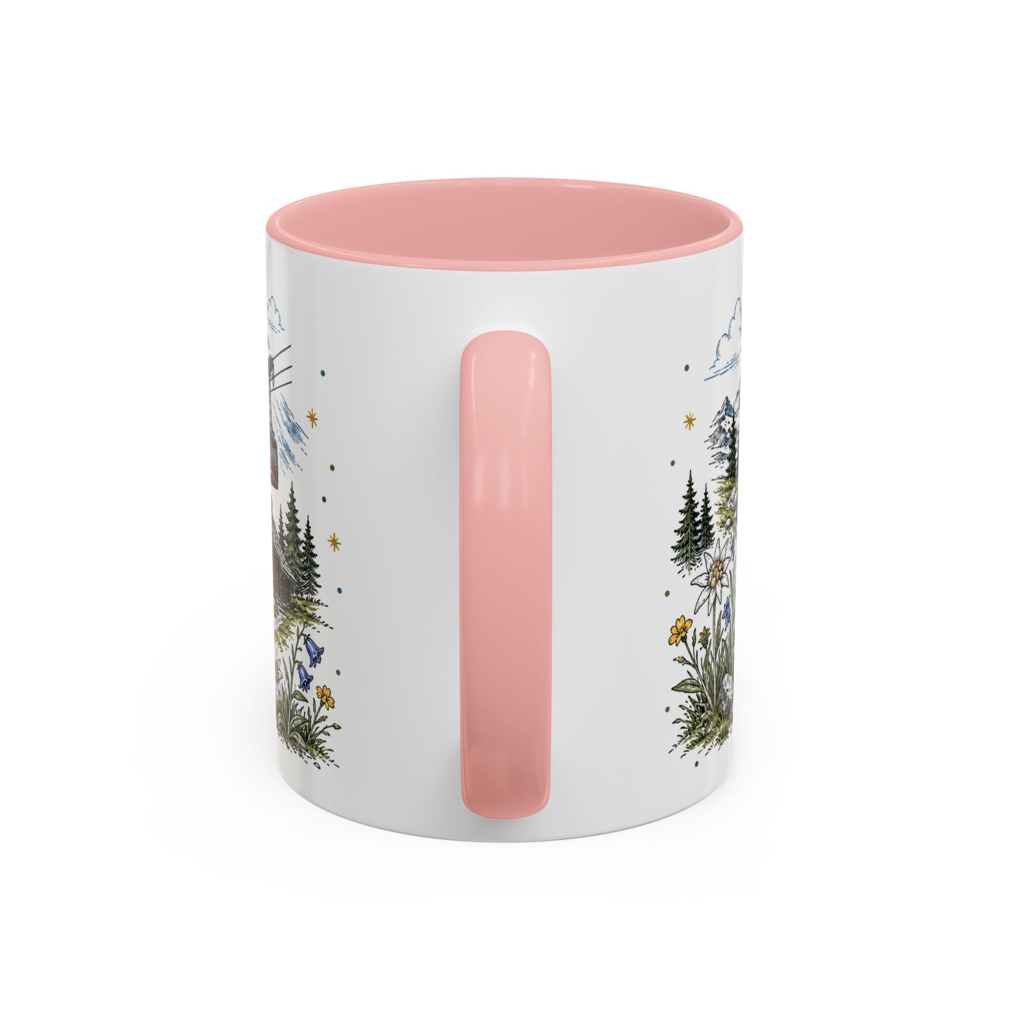 Swiss Alps Coffee Mug | Travel Destination Souvenir Gift | Accent Color Ceramic 11oz 15oz