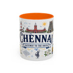 Chennai Coffee Mug | India Souvenir Travel Gift | Accent Color Ceramic 11oz 15oz