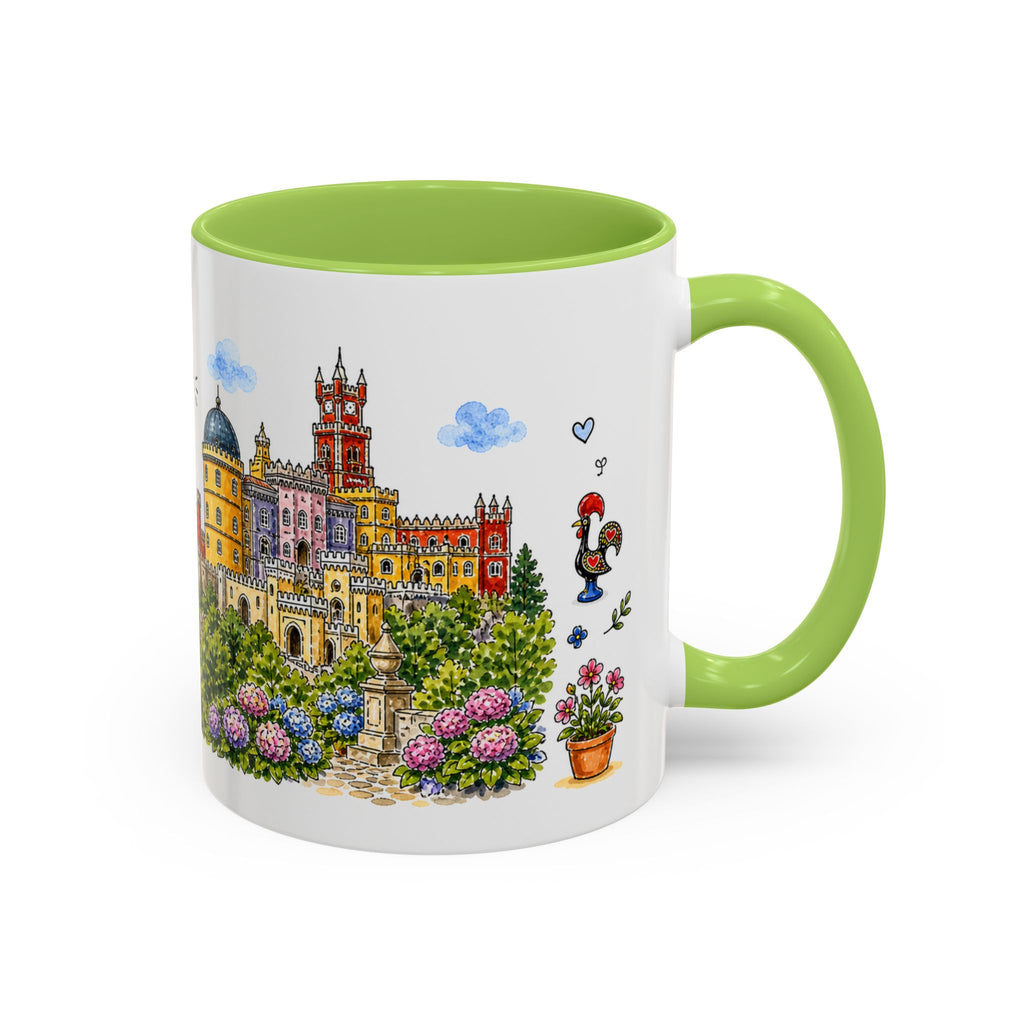 Sintra Illustrated Travel Mug | Portugal Souvenir Accent Coffee Mug | 11oz 15oz Ceramic Cup