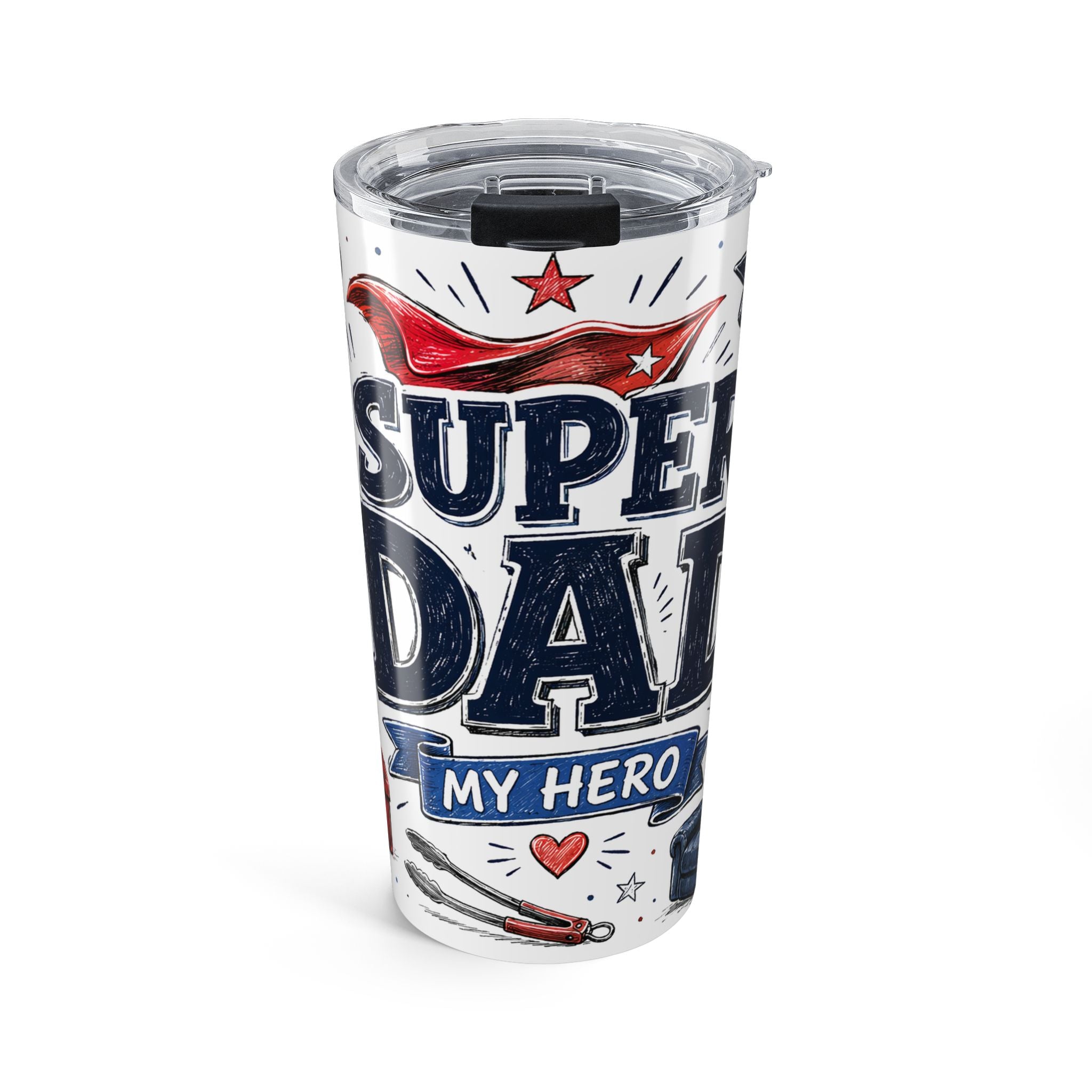 Super Dad My Hero 20oz Tumbler | Father's Day Gift for Dad | Insulated Stainless Steel Travel Cup