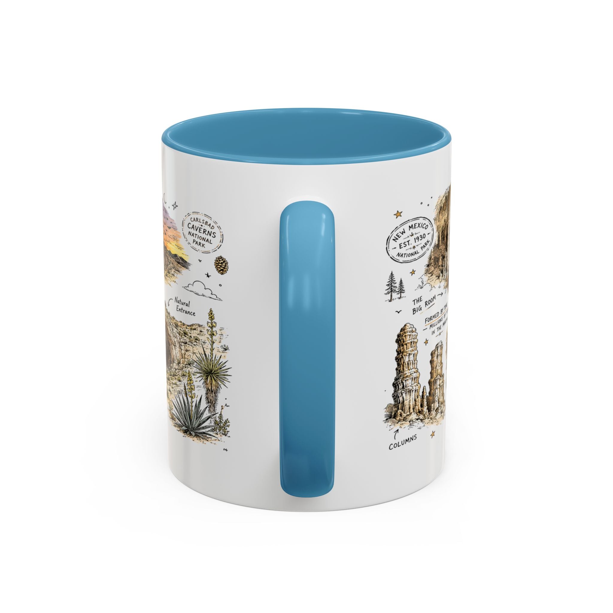 Carlsbad Caverns National Park Coffee Mug | New Mexico Cave Exploration Bat Gift | Accent Color Ceramic 11oz 15oz