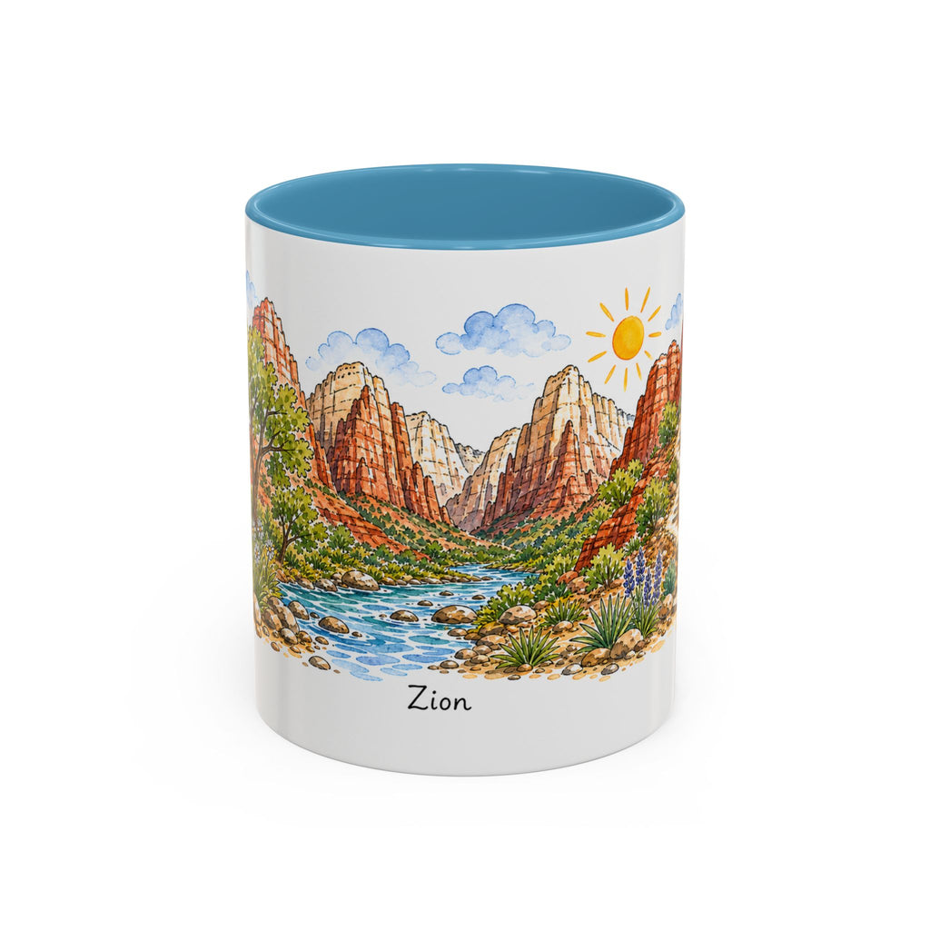 Zion National Park Mug | US Travel Souvenir Accent Coffee Mug | 11oz 15oz Ceramic Cup