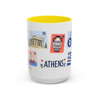 Athens Coffee Mug | Postage Stamp Collage Mug | Travel Souvenir Accent Cup 11oz 15oz