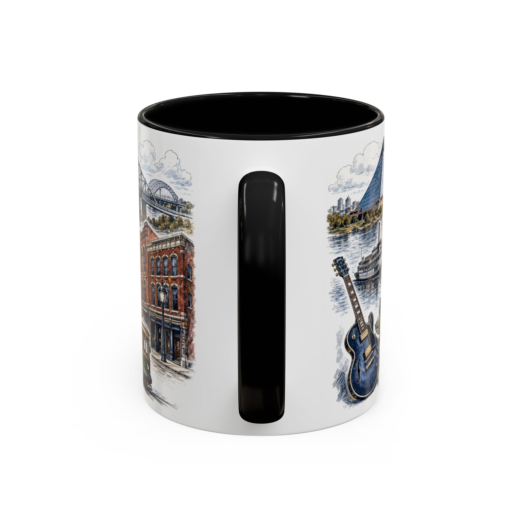 Memphis Coffee Mug | United States Travel Souvenir | Vintage Illustrated City Gift | 11 oz 15 oz Accent Mug