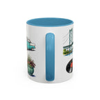 Detroit Illustrated Travel Mug | City Souvenir Accent Coffee Mug | 11oz 15oz Ceramic Cup