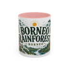 Borneo Rainforest Coffee Mug | Travel Destination Souvenir Gift | Accent Color Ceramic 11oz 15oz