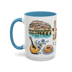 Coimbra Illustrated Travel Mug | City Souvenir Accent Coffee Mug | 11oz 15oz Ceramic Cup