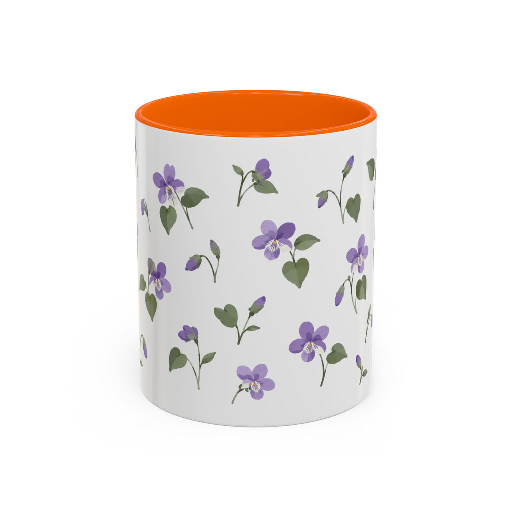 Rhode Island Violet Mug, State Flower Floral Coffee Cup, 11oz Botanical Gift
