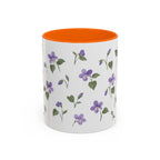 Rhode Island Violet Mug, State Flower Floral Coffee Cup, 11oz Botanical Gift