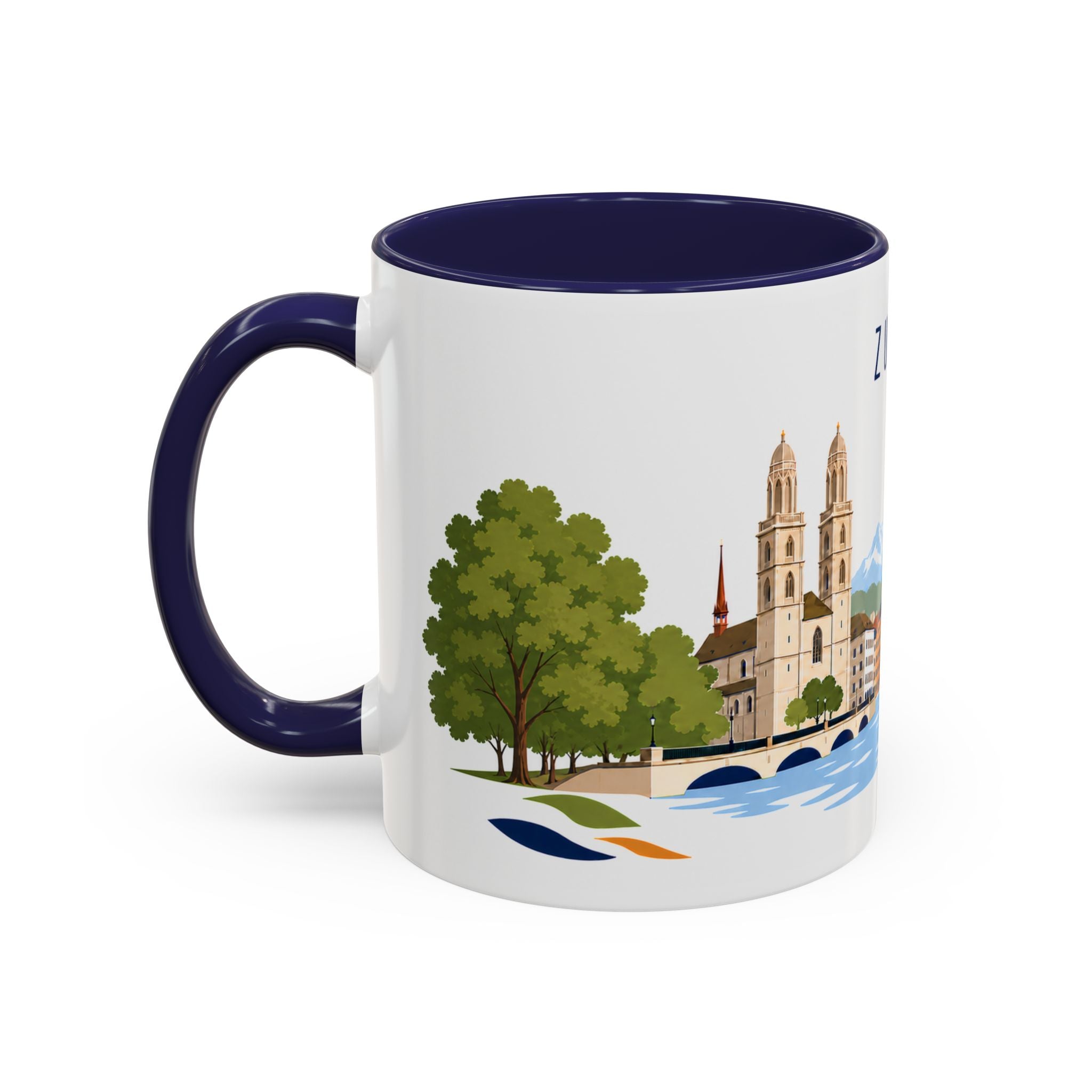 Zurich Coffee Mug | Switzerland Travel Souvenir | Porcelain Decal City Gift | 11oz 15oz Accent Mug