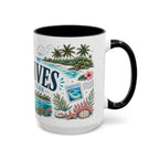 Maldives Coffee Mug | Travel Destination Souvenir Gift | Accent Color Ceramic 11oz 15oz