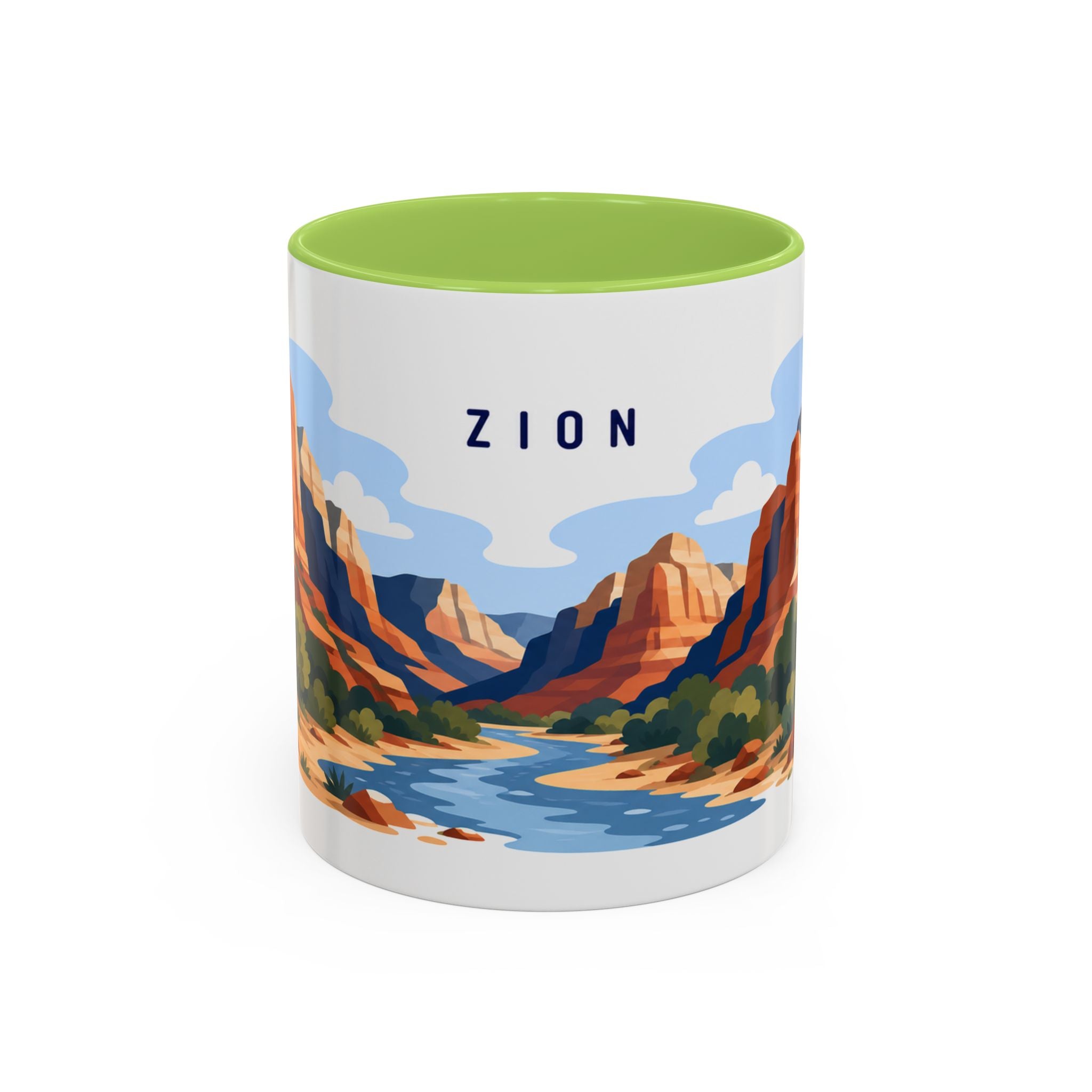 Zion National Park Coffee Mug | Solid Color Block Park Souvenir | 11oz 15oz Accent Mug