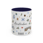 Amsterdam Christmas Watercolor Mug | Festive City Souvenir Coffee Cup