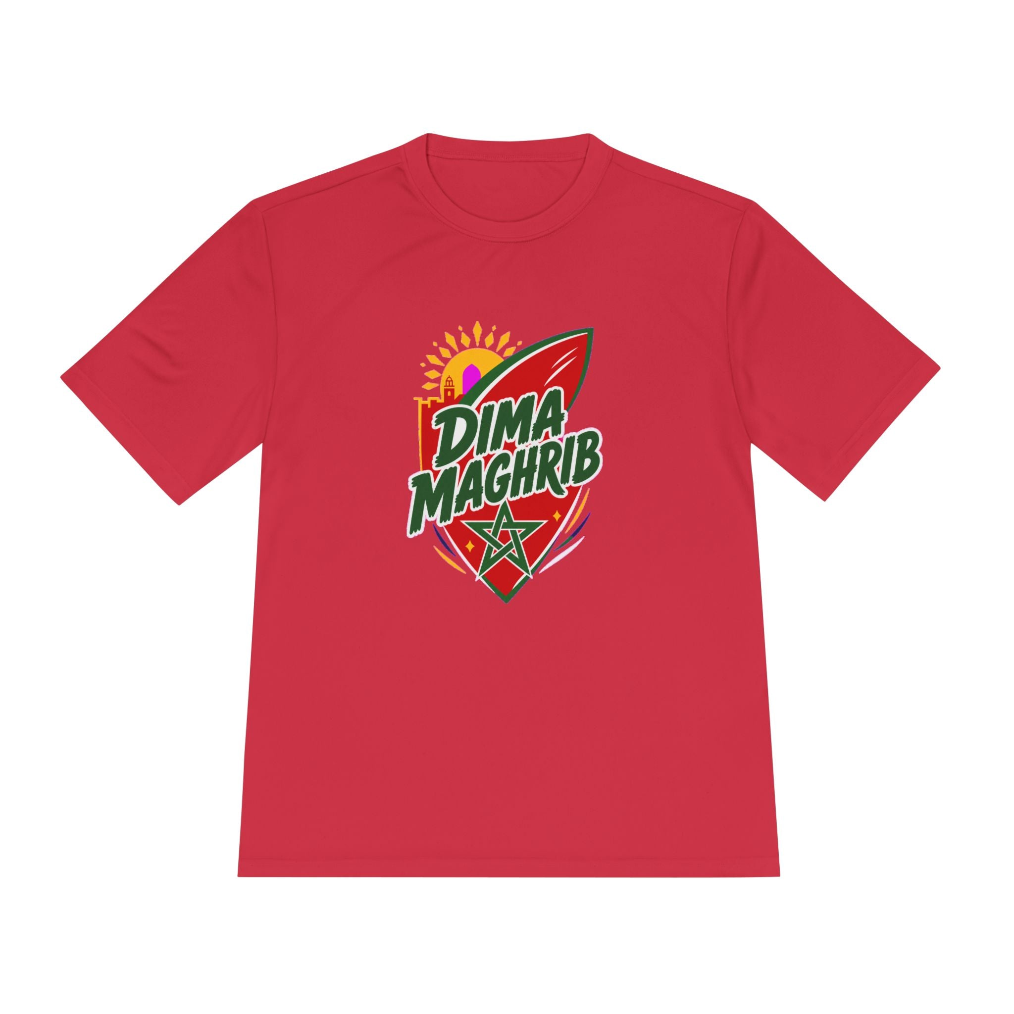 Morocco Dima Maghrib Soccer Fan Tee, Moisture-Wicking Sport Shirt