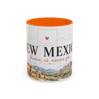 New Mexico State Map Mug | Desert Scenery, Yucca Flower Accent Coffee Cup