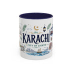 Karachi Coffee Mug | Pakistan Souvenir Travel Gift | Accent Color Ceramic 11oz 15oz