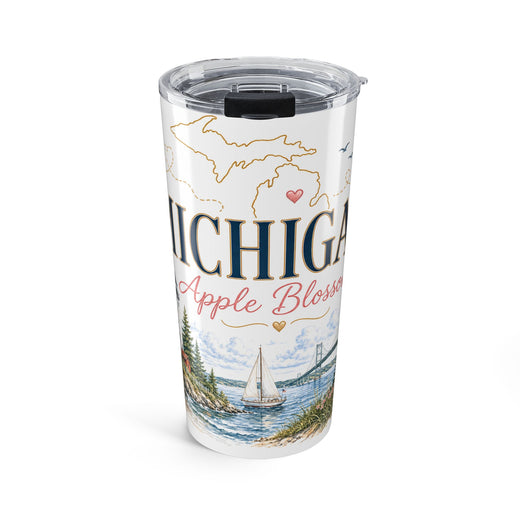 Michigan State Flower 20oz Tumbler | Apple Blossom Botanical State Flower Gift | Insulated Stainless Steel Travel Cup