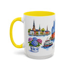 Hamburg Illustrated Travel Mug | City Souvenir Accent Coffee Mug | 11oz 15oz Ceramic Cup