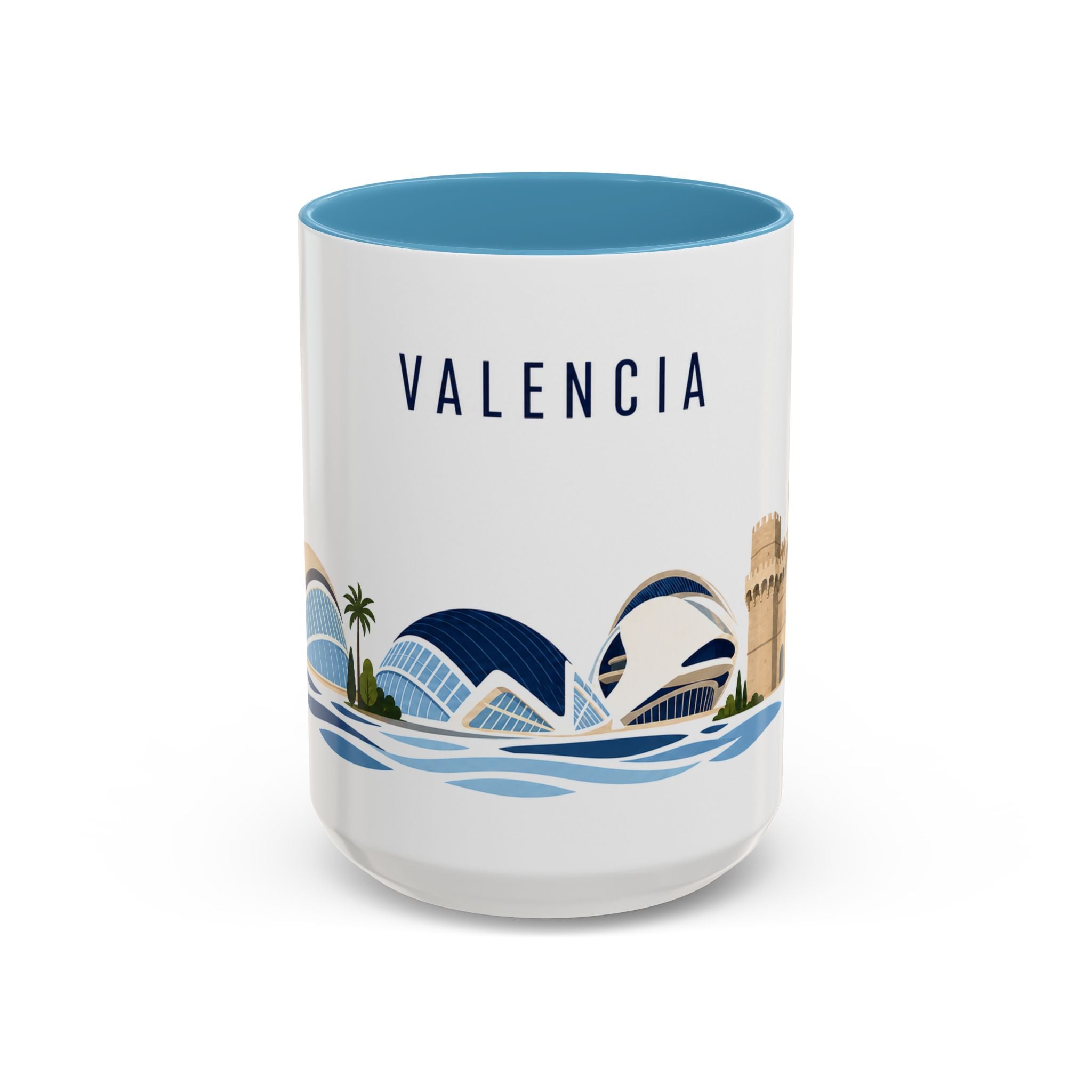 Valencia Coffee Mug | Spain Travel Souvenir | Porcelain Decal City Gift | 11oz 15oz Accent Mug
