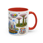 Singapore Illustrated Travel Mug | City Souvenir Accent Coffee Mug | 11oz 15oz Ceramic Cup