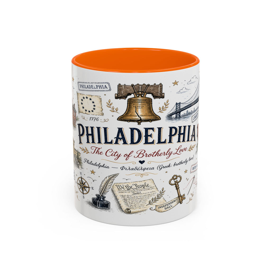 Philadelphia Coffee Mug | Pennsylvania Souvenir City Gift | Accent Color Ceramic 11oz 15oz