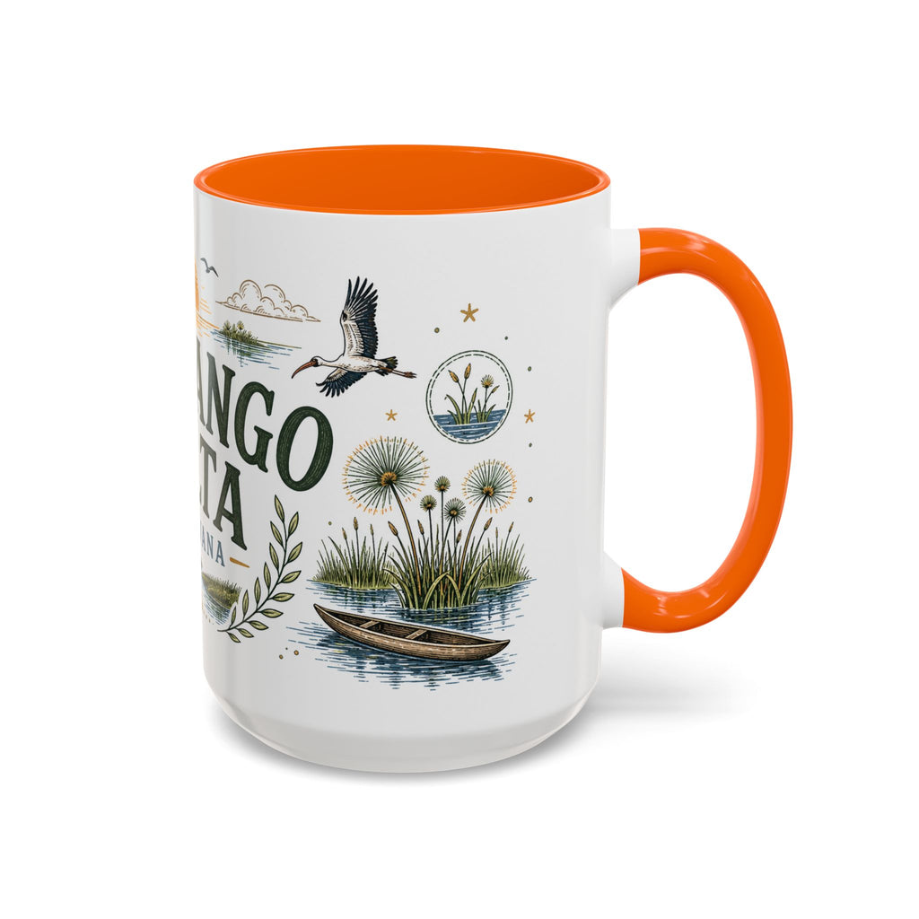Okavango Delta Coffee Mug | Travel Destination Souvenir Gift | Accent Color Ceramic 11oz 15oz