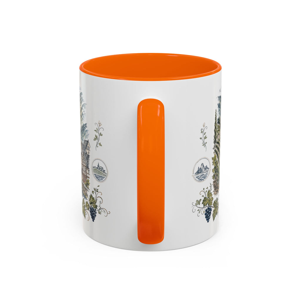 Rhine Valley Mug, Germany Travel Souvenir, Bucket List Gift, Accent Ceramic Coffee Mug 11oz 15oz