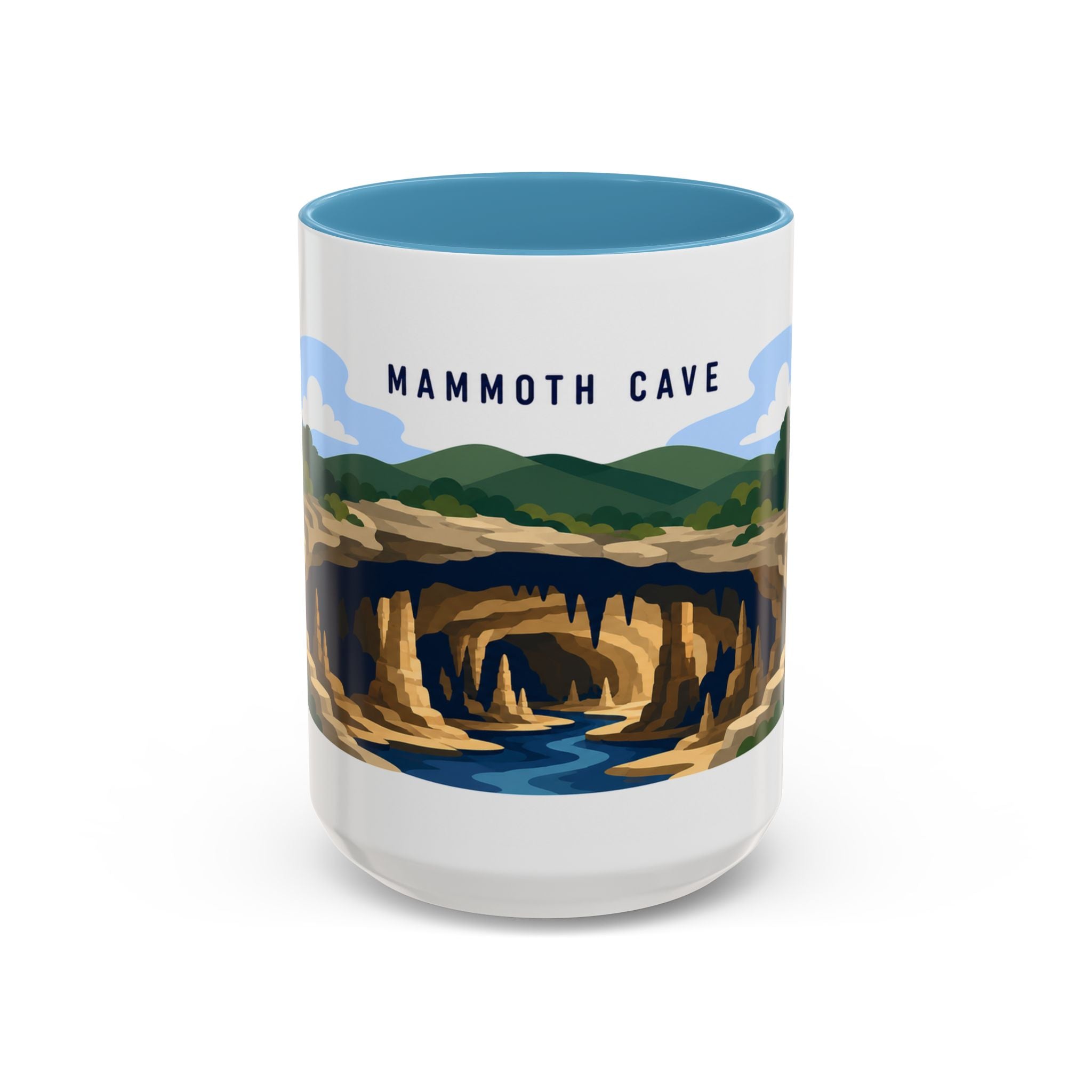 Mammoth Cave National Park Coffee Mug | Solid Color Block Park Souvenir | 11oz 15oz Accent Mug