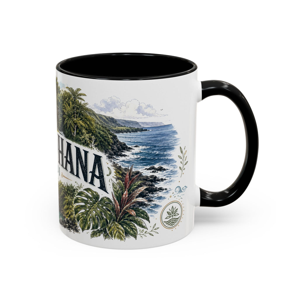Road to Hana Mug, Maui Travel Souvenir, Bucket List Gift, Accent Ceramic Coffee Mug 11oz 15oz