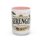 Serengeti Coffee Mug | Travel Destination Souvenir Gift | Accent Color Ceramic 11oz 15oz