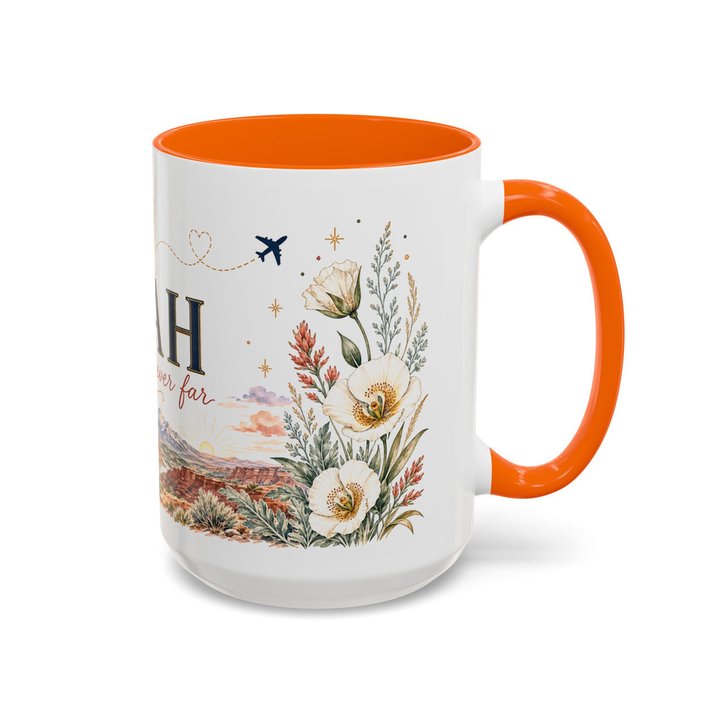 Utah Home State Mug | Moving Away Gift | Long Distance Friendship Coffee Cup | 11oz 15oz Accent Mug