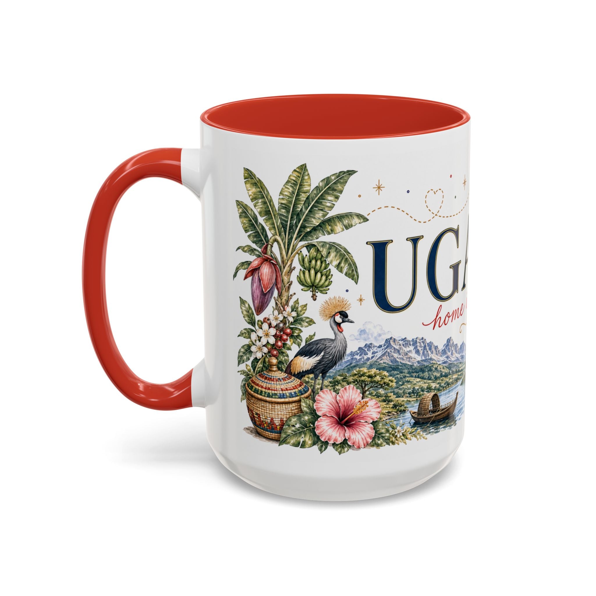 Uganda Home Country Mug | Moving Away Gift | Long Distance Friendship | 11 oz 15 oz Accent Mug