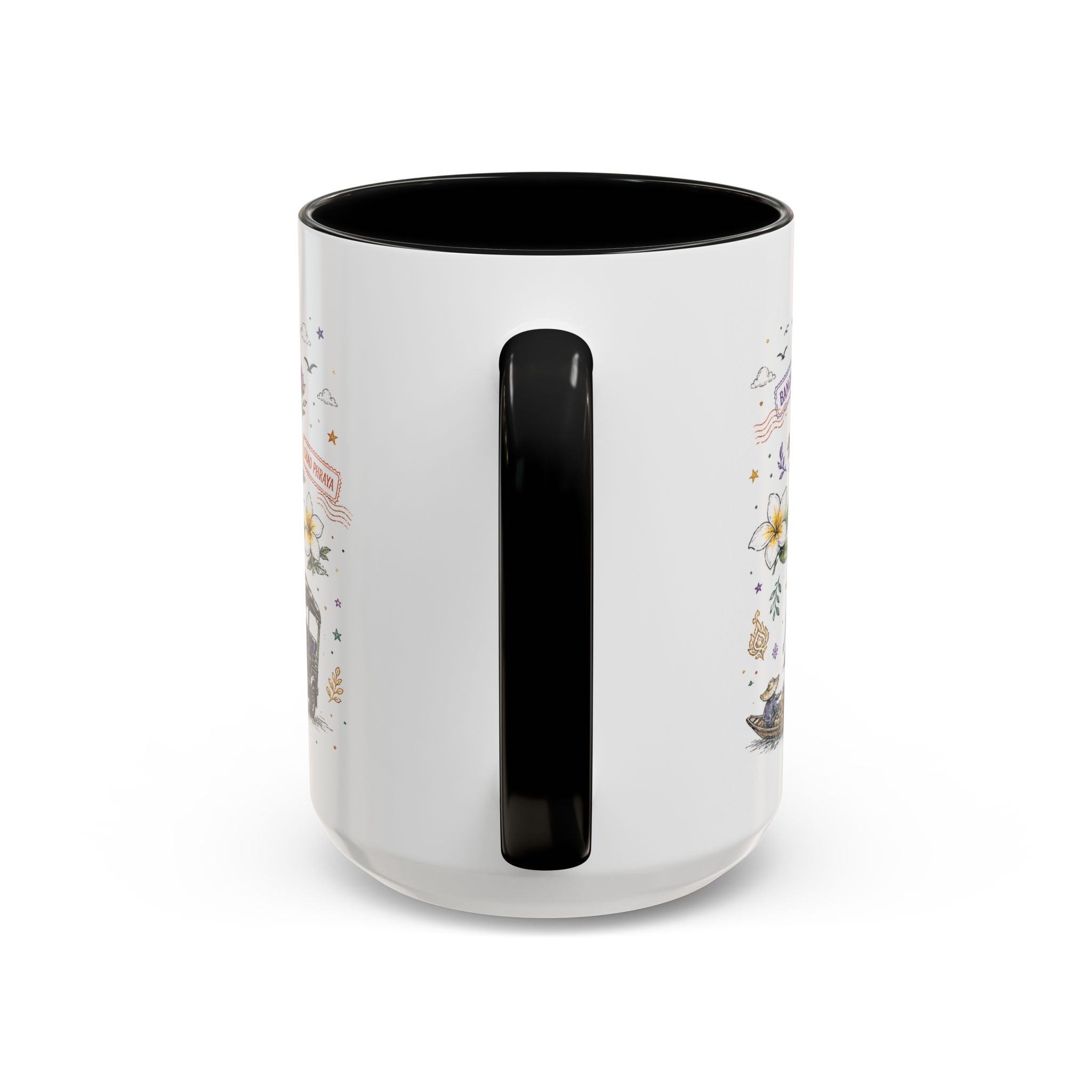 Bangkok Coffee Mug | Thailand Souvenir Travel Gift | Accent Color Ceramic 11oz 15oz