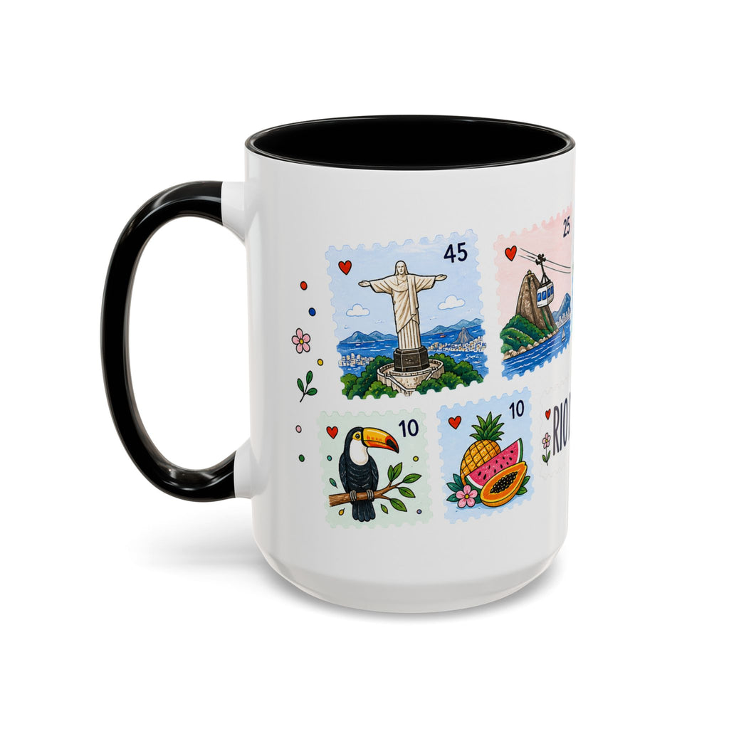 Rio de Janeiro Coffee Mug | Postage Stamp Collage Mug | Travel Souvenir Accent Cup 11oz 15oz