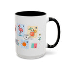 Miami Coffee Mug | Postage Stamp Collage Mug | Travel Souvenir Accent Cup 11oz 15oz