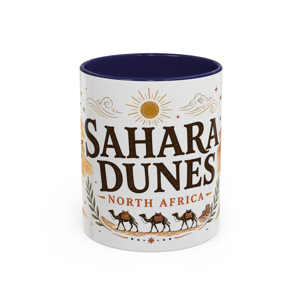 Sahara Dunes Coffee Mug | Travel Destination Souvenir Gift | Accent Color Ceramic 11oz 15oz