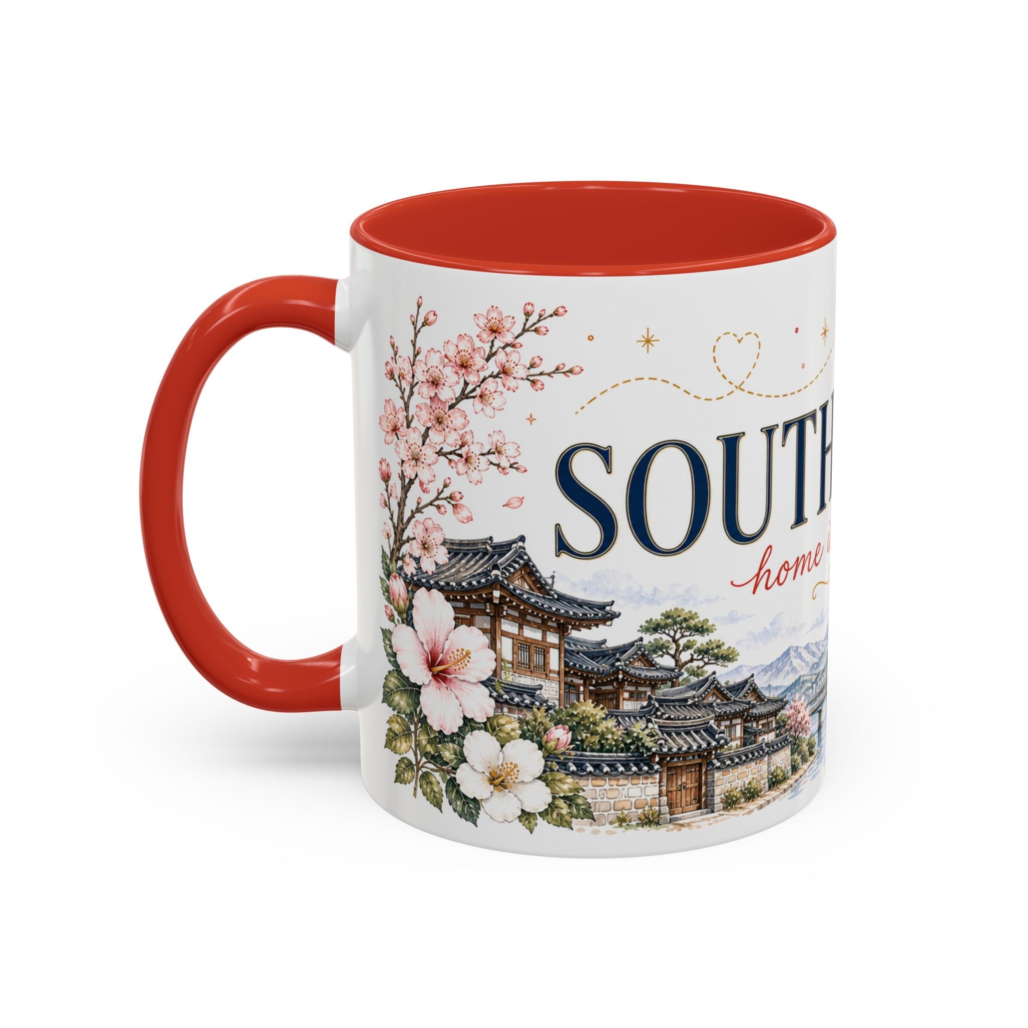 South Korea Home Country Mug | Moving Away Gift | Long Distance Friendship | 11 oz 15 oz Accent Mug