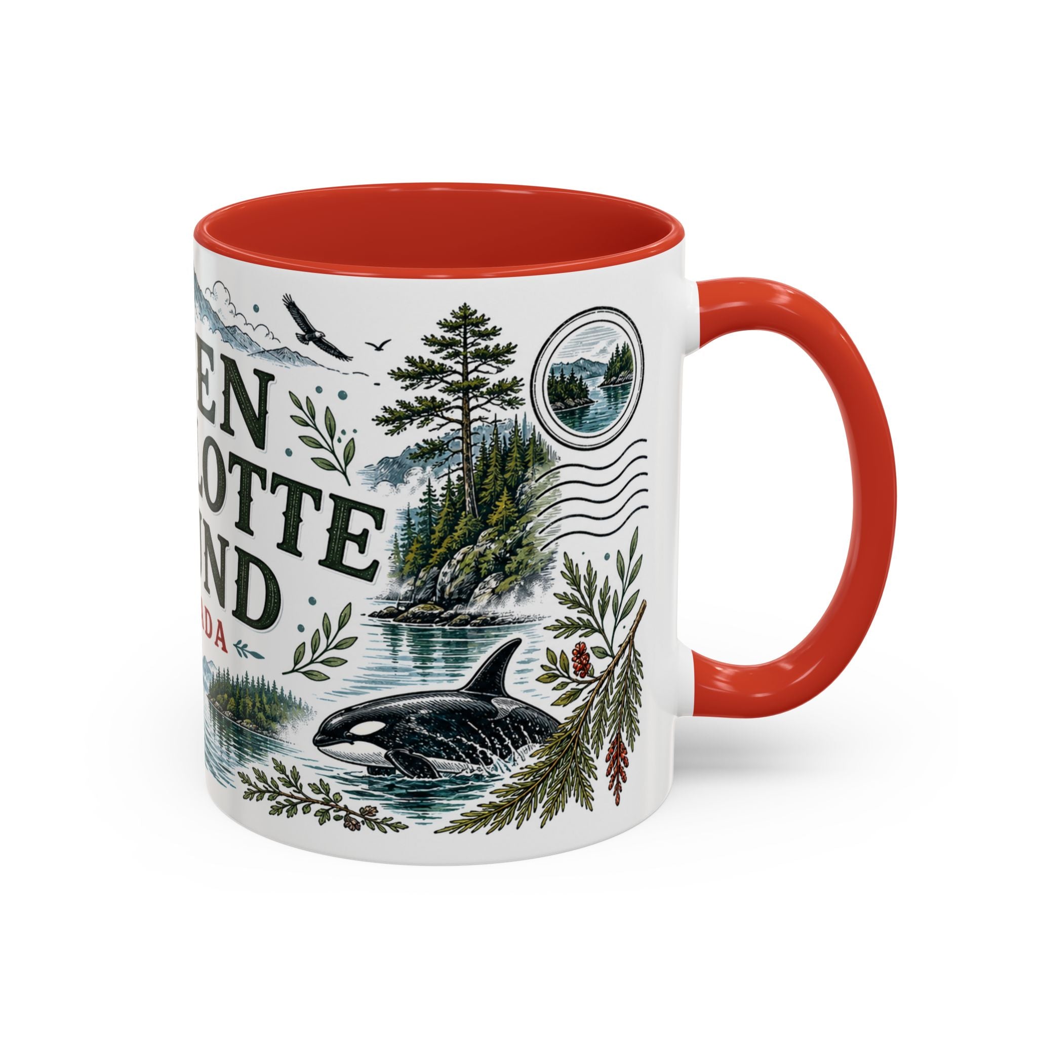 Queen Charlotte Sound Coffee Mug | Travel Destination Souvenir Gift | Accent Color Ceramic 11oz 15oz