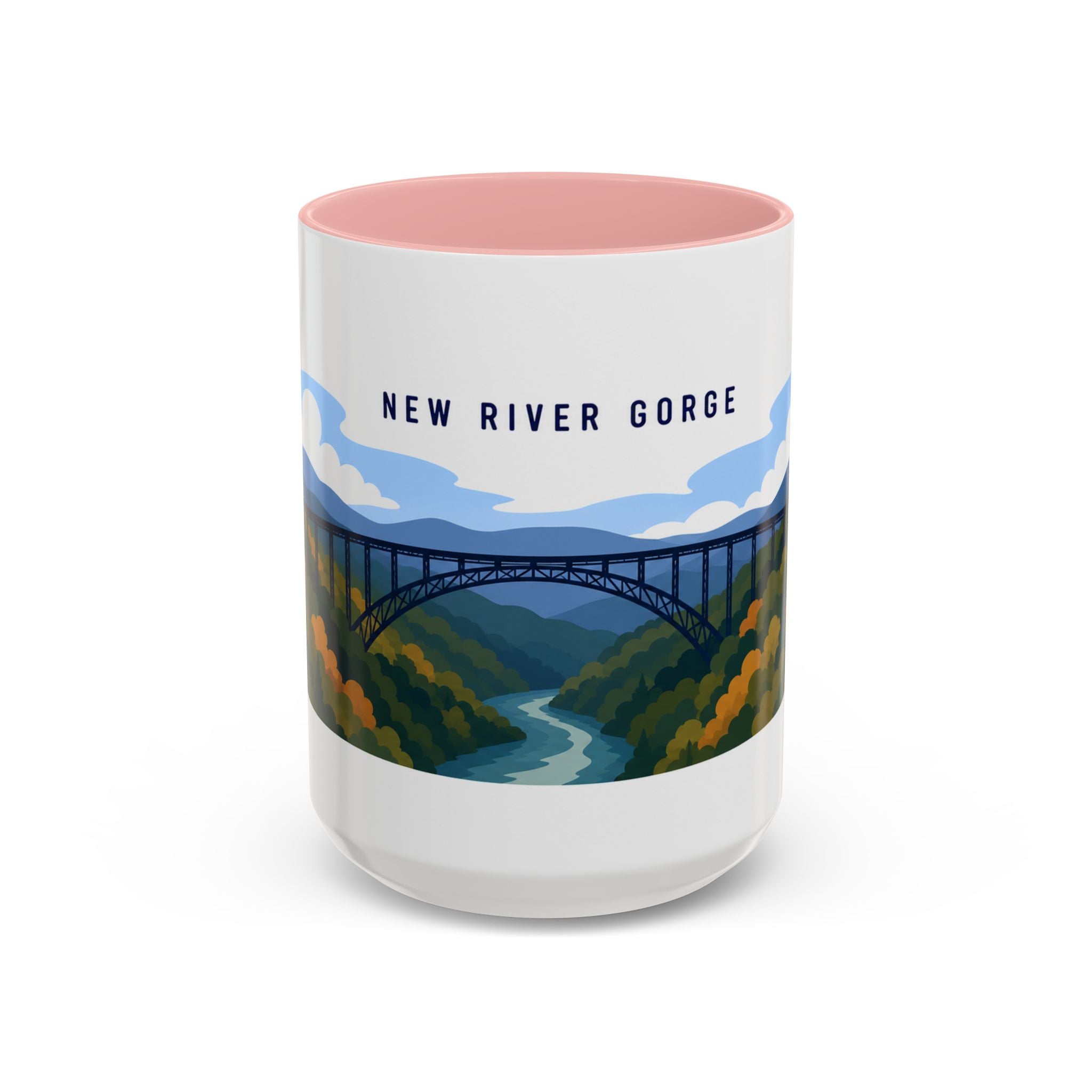 New River Gorge National Park and Preserve Coffee Mug | Solid Color Block Park Souvenir | 11oz 15oz Accent Mug