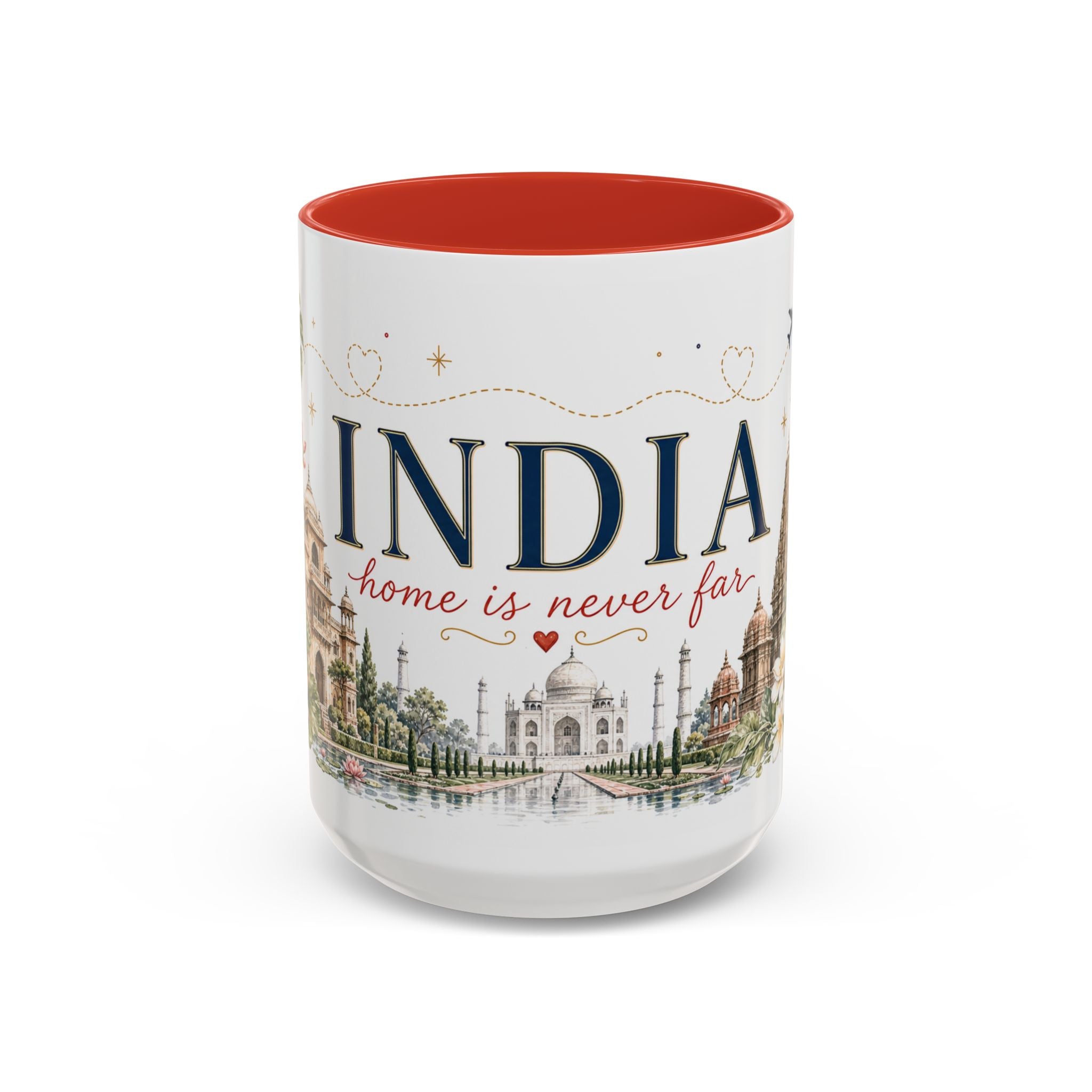 India Home Country Mug | Moving Away Gift | Long Distance Friendship | 11 oz 15 oz Accent Mug