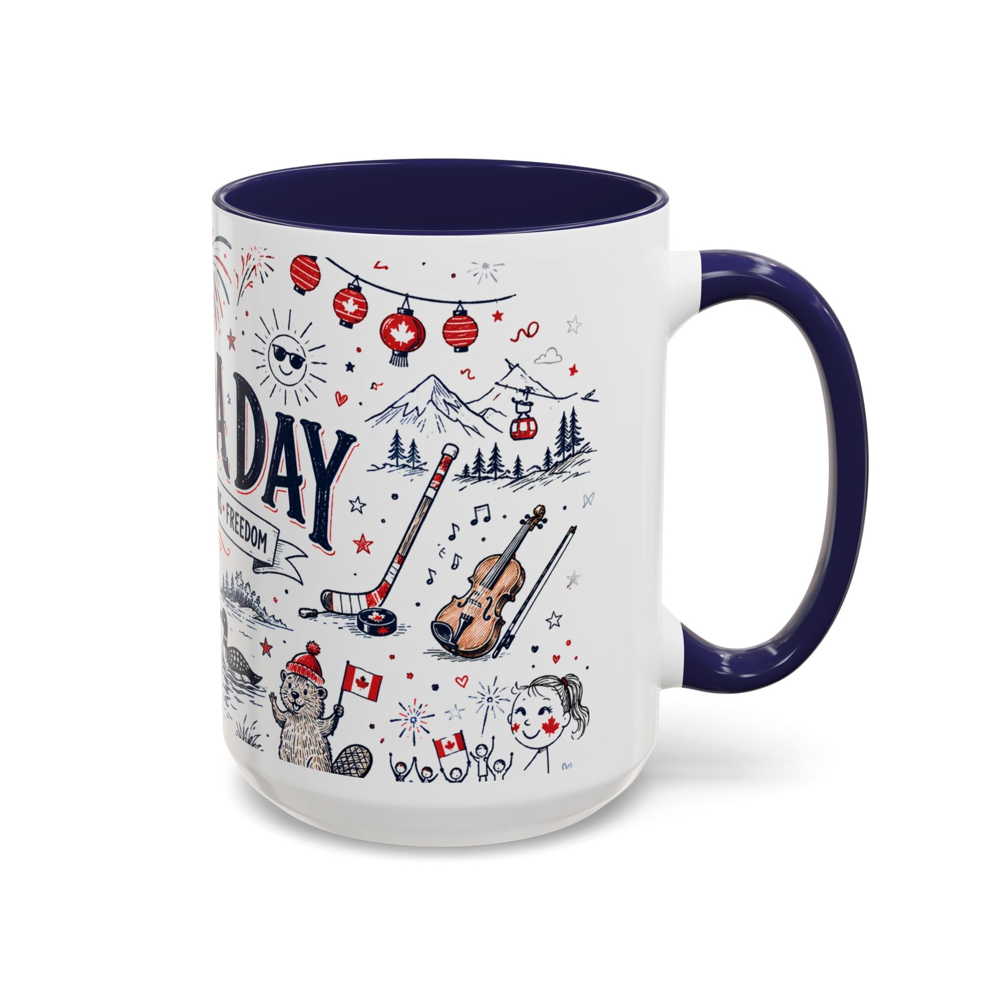 Canada Day Coffee Mug | Canadian Pride Gift | Accent Color Ceramic 11oz 15oz