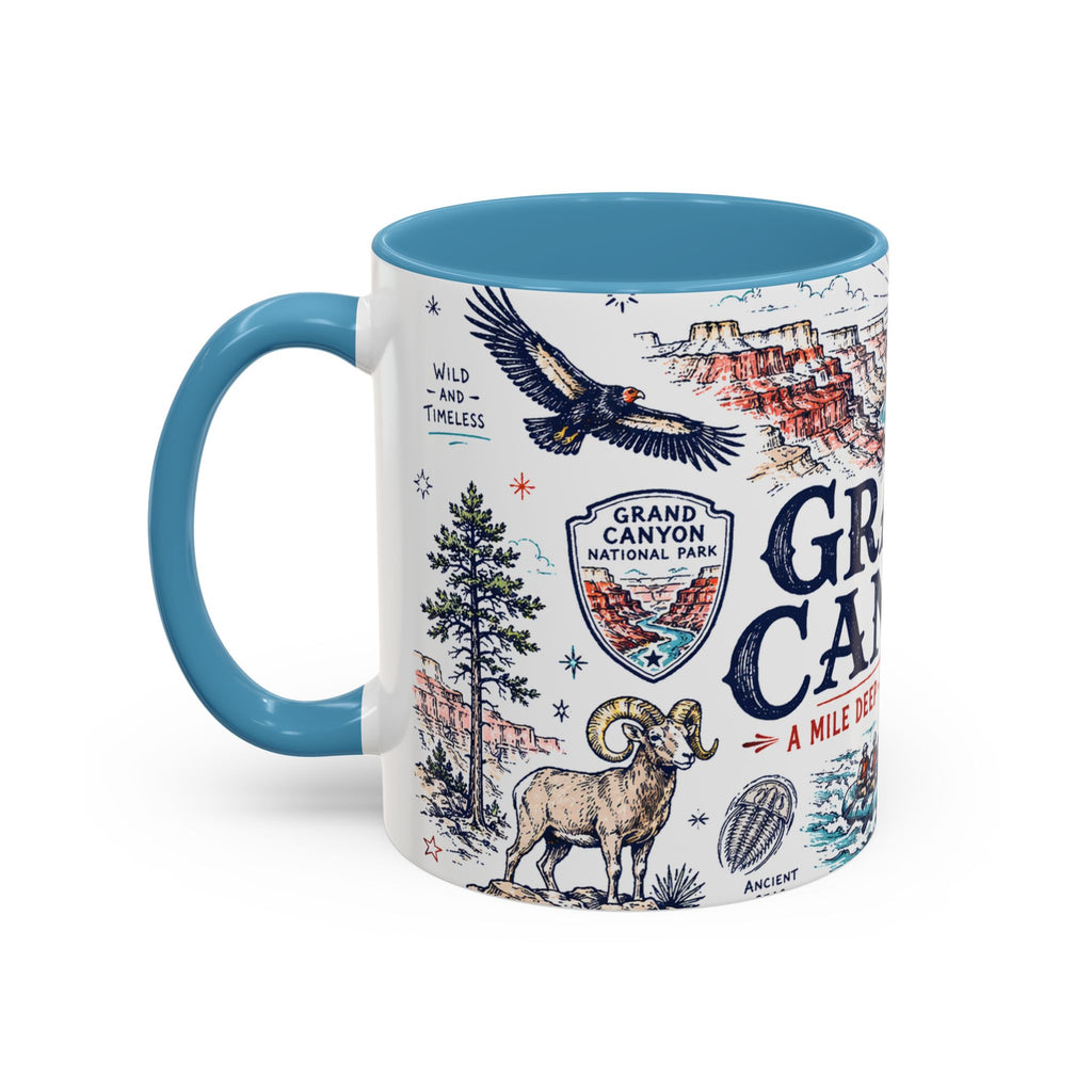 Grand Canyon National Park Coffee Mug | Hiking Camping Nature Gift | Accent Color Ceramic 11oz 15oz
