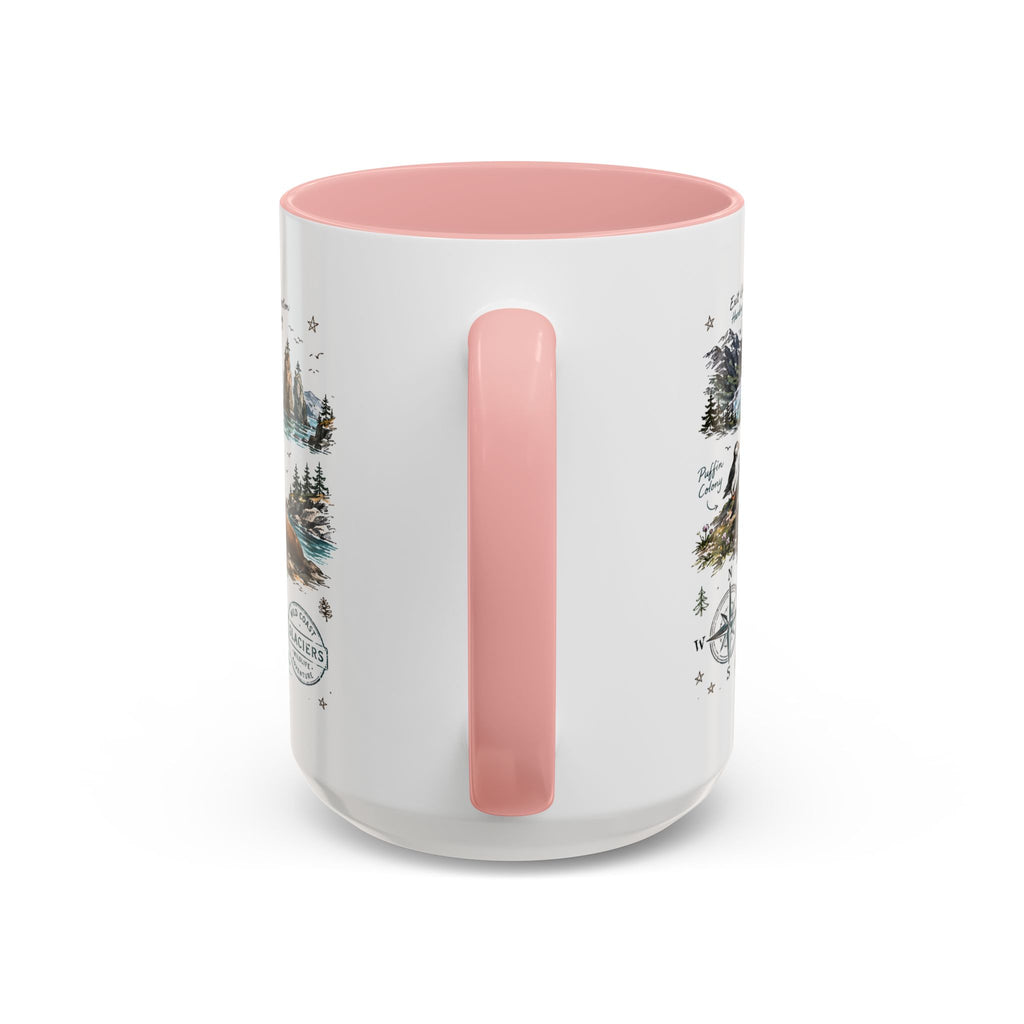 Kenai Fjords National Park Coffee Mug | Alaska Coastal Wildlife Hiking Gift | Accent Color Ceramic 11oz 15oz