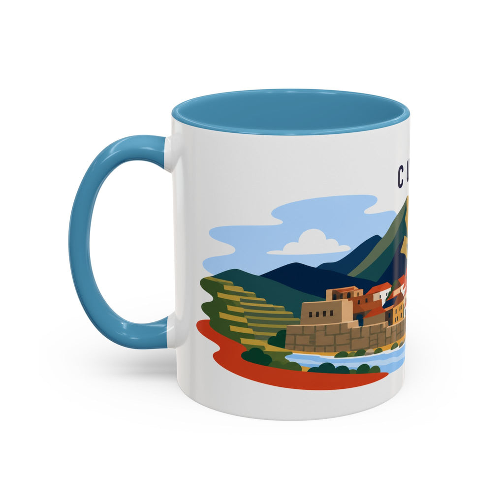 Cusco Coffee Mug | Travel Destination Souvenir Gift | Accent Color Ceramic 11oz 15oz