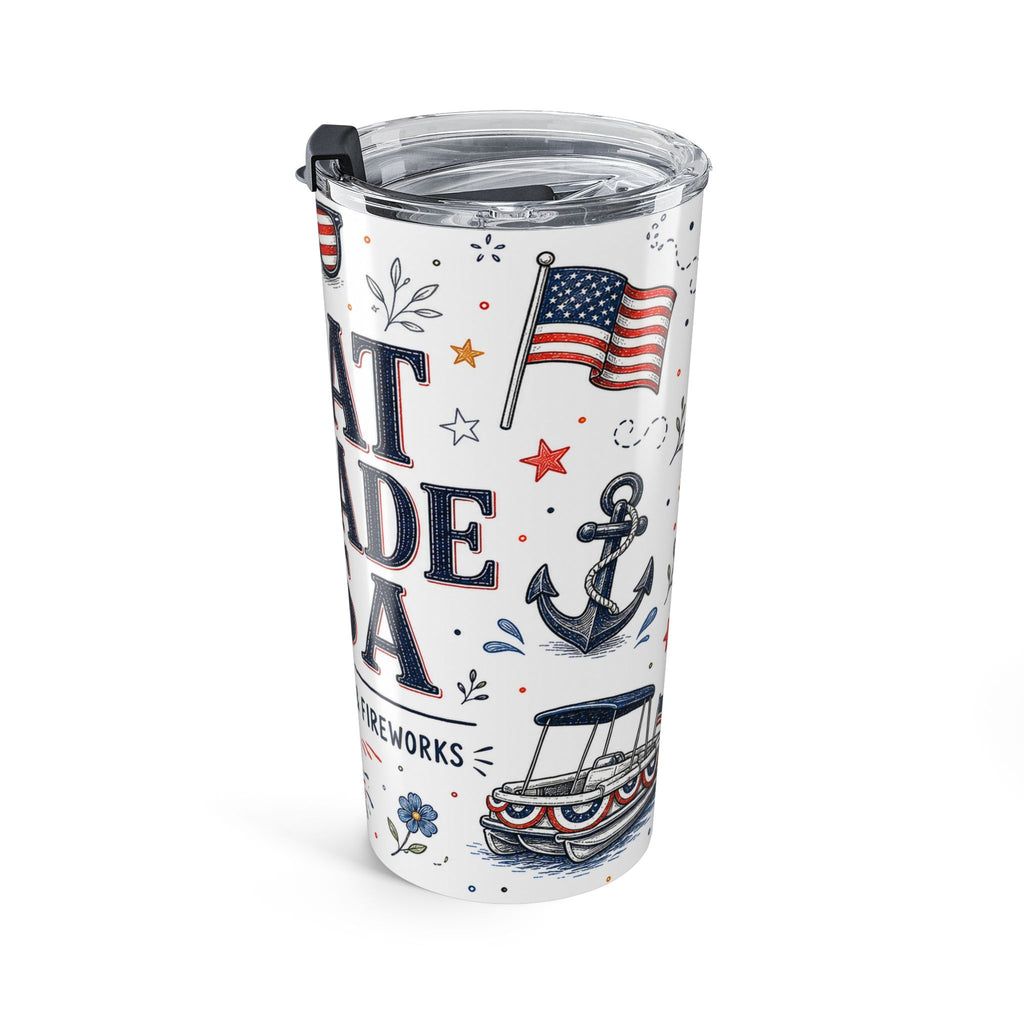 Boat Parade USA 20oz Tumbler | 4th of July Lake Tumbler | Insulated Stainless Steel Travel Cup