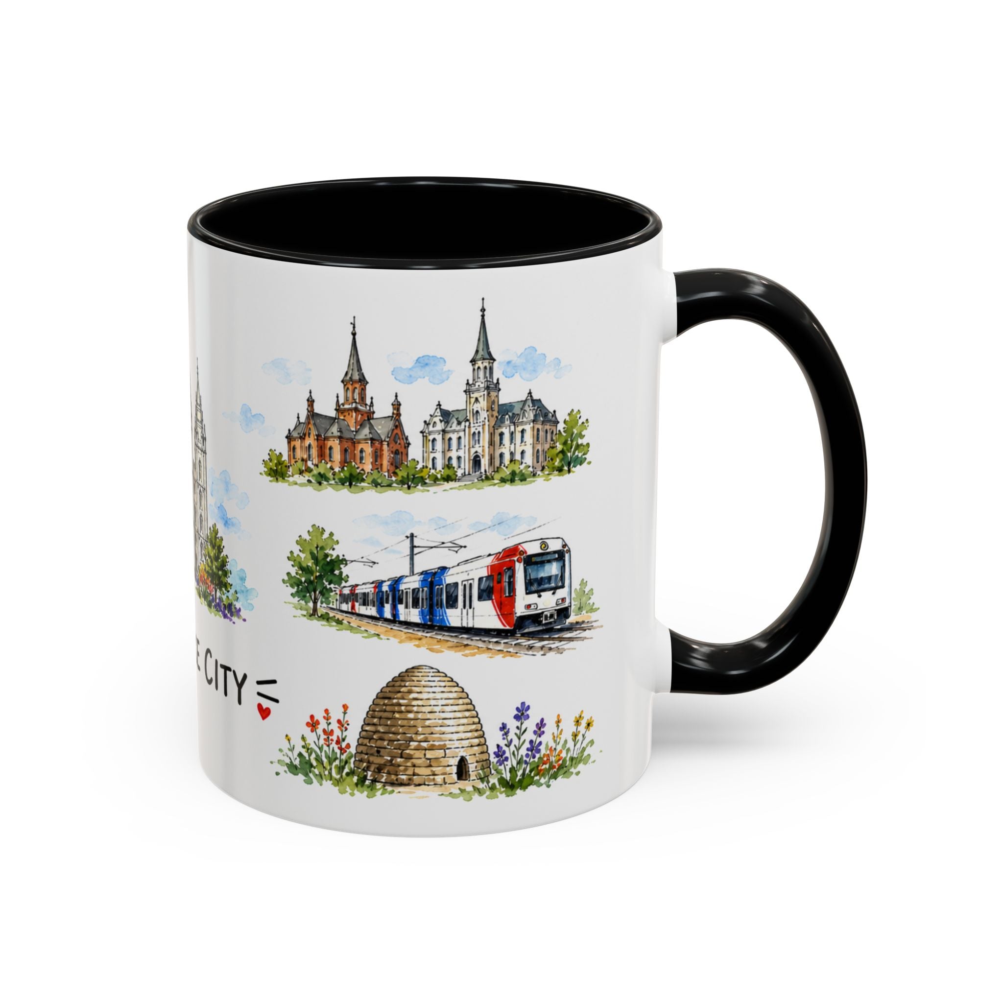 Salt Lake City Illustrated Travel Mug | City Souvenir Accent Coffee Mug | 11oz 15oz Ceramic Cup