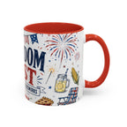 Freedom Fest Coffee Mug | Grill Chill Fireworks 4th of July | Accent Color Ceramic 11oz 15oz