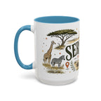 Serengeti Coffee Mug | Travel Destination Souvenir Gift | Accent Color Ceramic 11oz 15oz