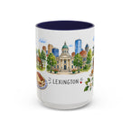 Lexington Illustrated Travel Mug | City Souvenir Accent Coffee Mug | 11oz 15oz Ceramic Cup